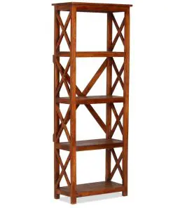 vidaXL Bookshelf Solid Acacia Wood Sheesham Finish 60x30x160 cm
