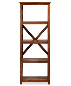 vidaXL Bookshelf Solid Acacia Wood Sheesham Finish 60x30x160 cm