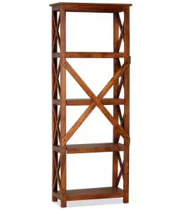 vidaXL Bookshelf Solid Acacia Wood Sheesham Finish 60x30x160 cm