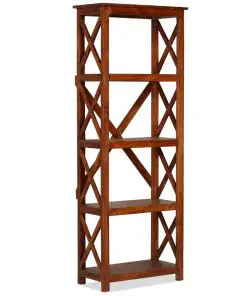 vidaXL Bookshelf Solid Acacia Wood Sheesham Finish 60x30x160 cm