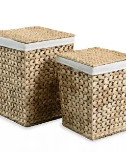 vidaXL Laundry Basket Set 2 Pieces Water Hyacinth