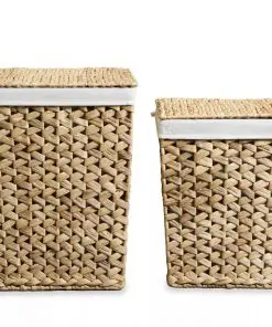 vidaXL Laundry Basket Set 2 Pieces Water Hyacinth