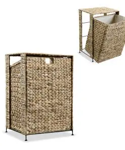 vidaXL Laundry Basket 44x34x64 cm Water Hyacinth