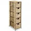 vidaXL Storage Unit with 5 Baskets 25.5x37x100 cm Water Hyacinth