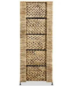 vidaXL Storage Unit with 5 Baskets 25.5x37x100 cm Water Hyacinth