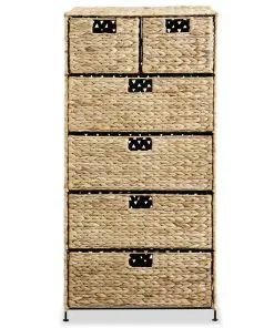 vidaXL Storage Unit with 6 Baskets 47x37x100 cm Water Hyacinth