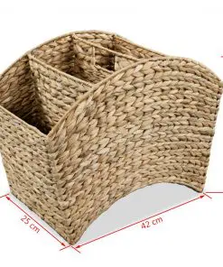 vidaXL Magazine Holder 42x25x33 cm Water Hyacinth