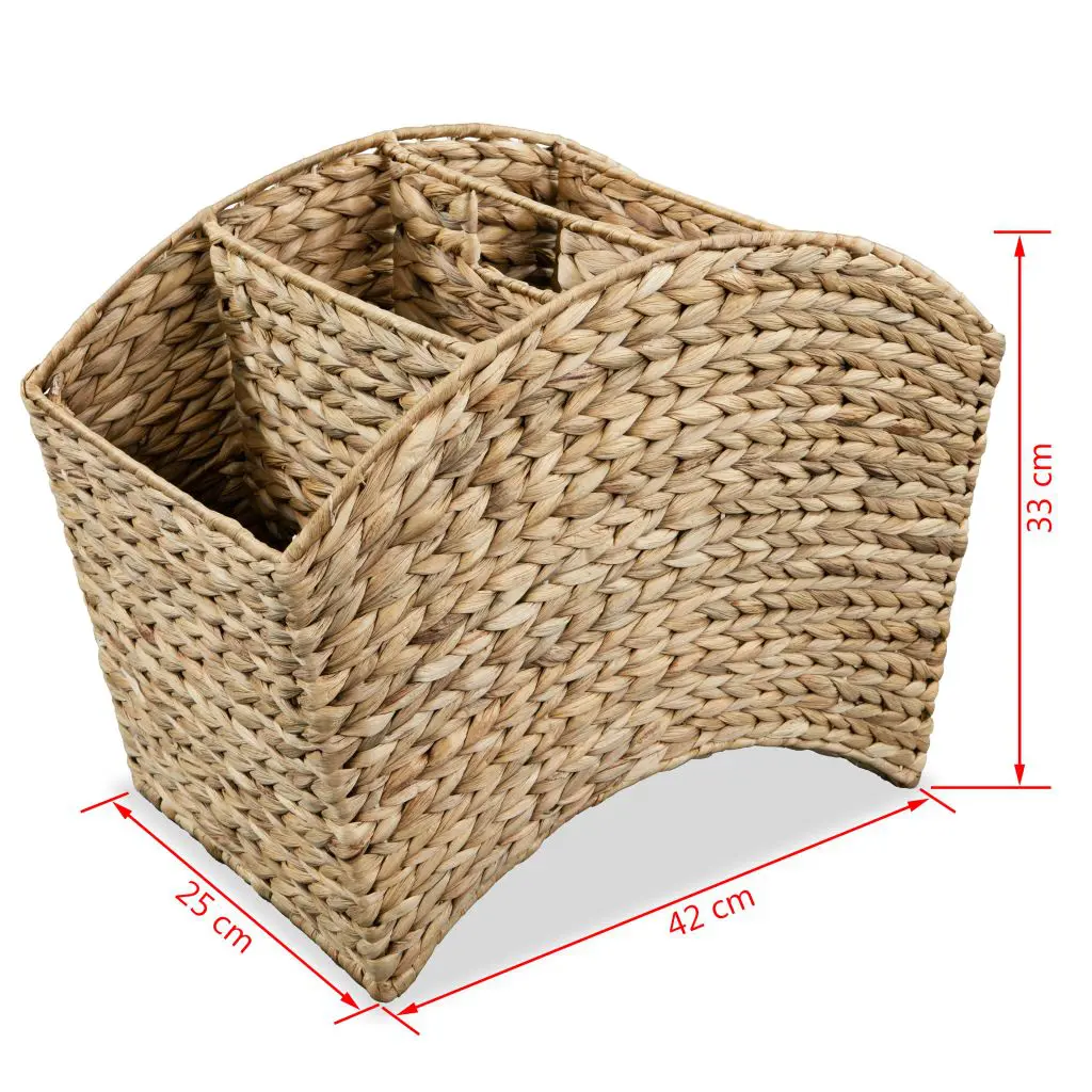 vidaXL Magazine Holder 42x25x33 cm Water Hyacinth