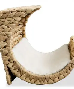 vidaXL Cat Bed with Cushion Water Hyacinth 37x20x20 cm