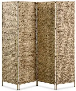 vidaXL 4-Panel Room Divider 154×160 cm Water Hyacinth