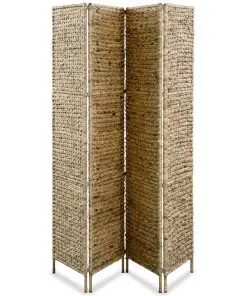 vidaXL 4-Panel Room Divider 154×160 cm Water Hyacinth
