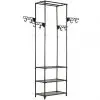 vidaXL Clothes Rack Steel and Non-woven Fabric 55×28.5×175 cm Black