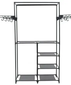 vidaXL Clothes Rack Steel and Non-woven Fabric 87x44x158 cm Black