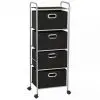 vidaXL Shelving Unit with 4 Storage Boxes Steel and Non-woven Fabric