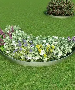 vidaXL Lawn Fence 10 pcs Galvanised Steel 100×20 cm