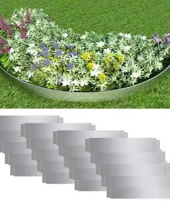 vidaXL Lawn Fence 20 pcs Galvanised Steel 100×20 cm