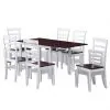 vidaXL Extending Dining Set 7 Pieces Brown and White