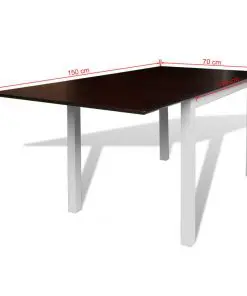 vidaXL Extending Dining Set 7 Pieces Brown and White