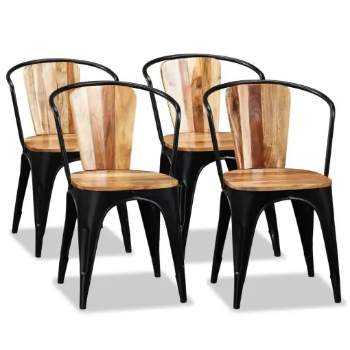 vidaXL Dining Chairs 4 pcs Solid Acacia Wood