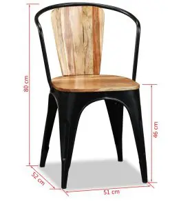 vidaXL Dining Chairs 4 pcs Solid Acacia Wood