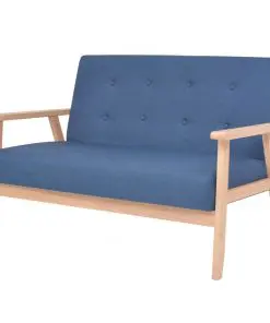 vidaXL Sofa Set 2 Pieces Fabric Blue