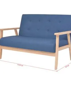 vidaXL Sofa Set 2 Pieces Fabric Blue