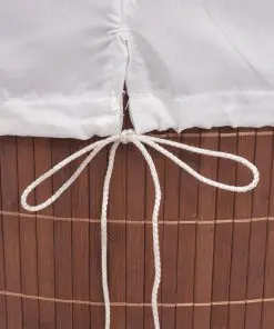 vidaXL Bamboo Laundry Bin Rectangular Brown