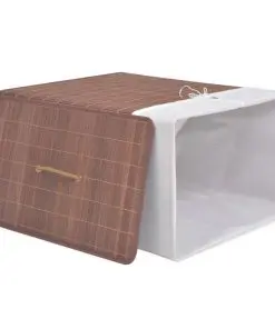 vidaXL Bamboo Laundry Bin Rectangular Brown