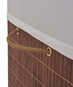 vidaXL Bamboo Laundry Bin Rectangular Brown