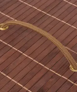 vidaXL Bamboo Laundry Bin Oval Brown