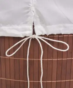 vidaXL Bamboo Laundry Bin Oval Brown