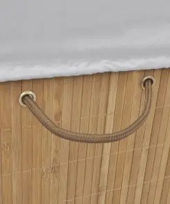 vidaXL Bamboo Laundry Bin Rectangular Natural