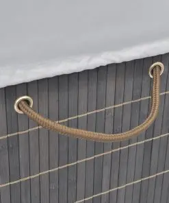 vidaXL Bamboo Laundry Bin Rectangular Dark Brown