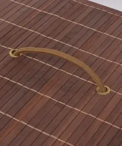 vidaXL Bamboo Laundry Bin Rectangular Brown