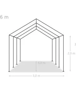 vidaXL Storage Tent PE 3×6 m White