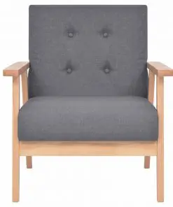 vidaXL Sofa Set 2 Pieces Fabric Dark Grey