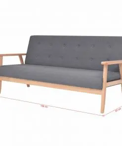 vidaXL Sofa Set 2 Pieces Fabric Dark Grey