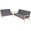 vidaXL Sofa Set 2 Pieces Fabric Dark Grey