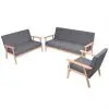 vidaXL Sofa Set 3 Pieces Fabric Dark Grey