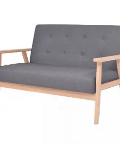 vidaXL Sofa Set 3 Pieces Fabric Dark Grey