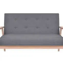 vidaXL Sofa Set 3 Pieces Fabric Dark Grey