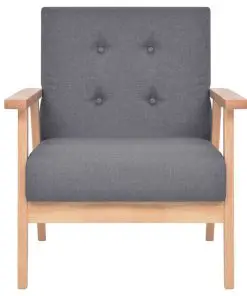 vidaXL Sofa Set 3 Pieces Fabric Dark Grey