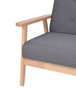 vidaXL Sofa Set 3 Pieces Fabric Dark Grey