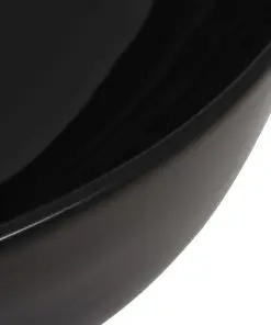 vidaXL Basin Ceramic Round Black 41.5×13.5 cm