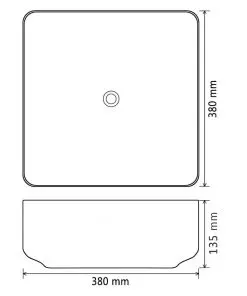 vidaXL Basin Ceramic Square Black 38x38x13.5 cm