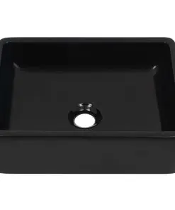 vidaXL Basin Ceramic Rectangular Black 41x30x12 cm