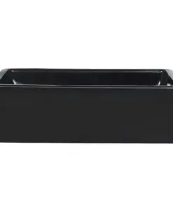 vidaXL Basin Ceramic Rectangular Black 41x30x12 cm