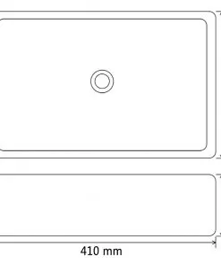 vidaXL Basin Ceramic Rectangular Black 41x30x12 cm