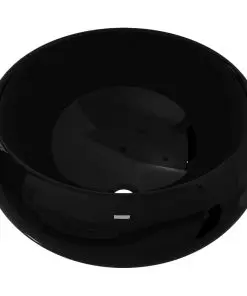 vidaXL Basin Ceramic Round Black 40×15 cm