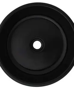 vidaXL Basin Ceramic Round Black 42×12 cm